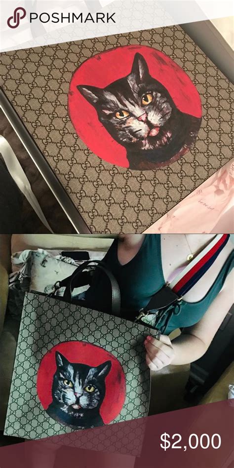 gucci animals|gucci tote with cat.